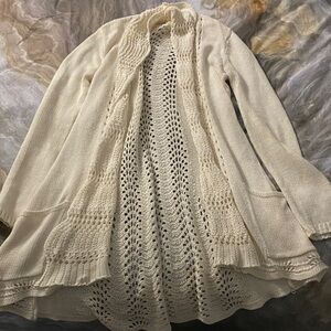Angel Of The North Cream Open Knit Cardigan